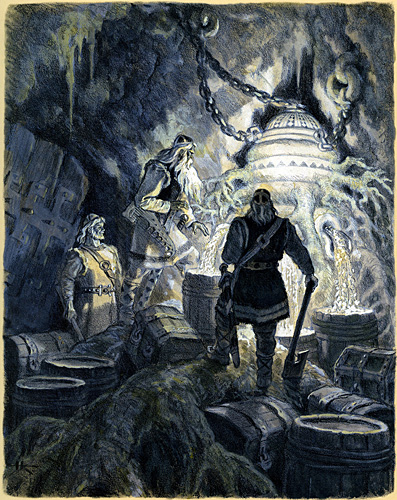The Heroes of Kalevala Take the Wonderful Mill Sampo from Pohjola